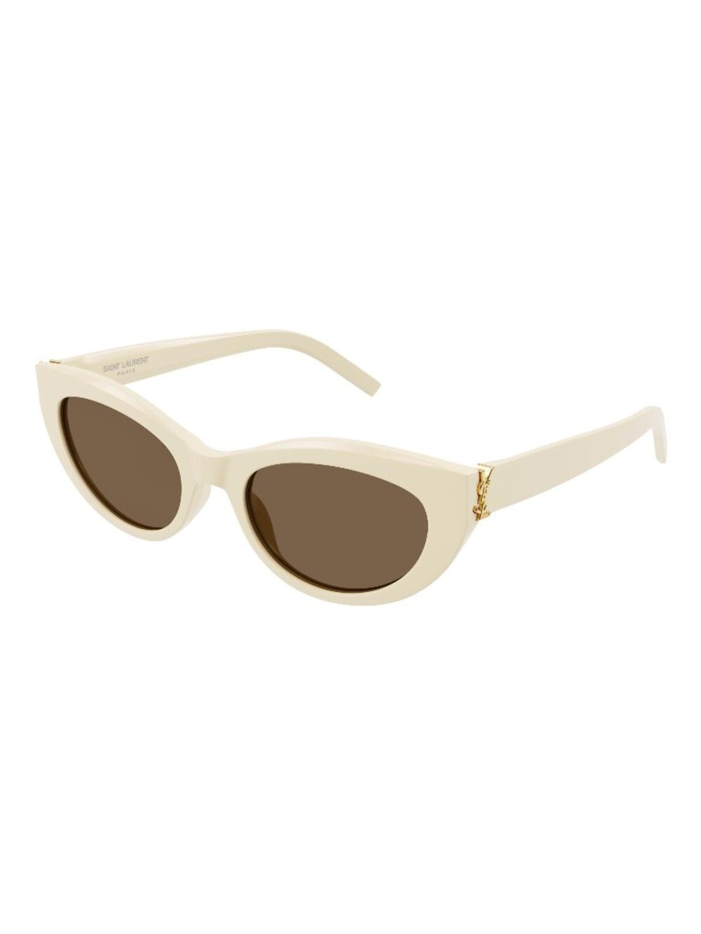 New Saint Laurent Women's Sunglasses White Square Brown Lens Acetate Frame SL 54